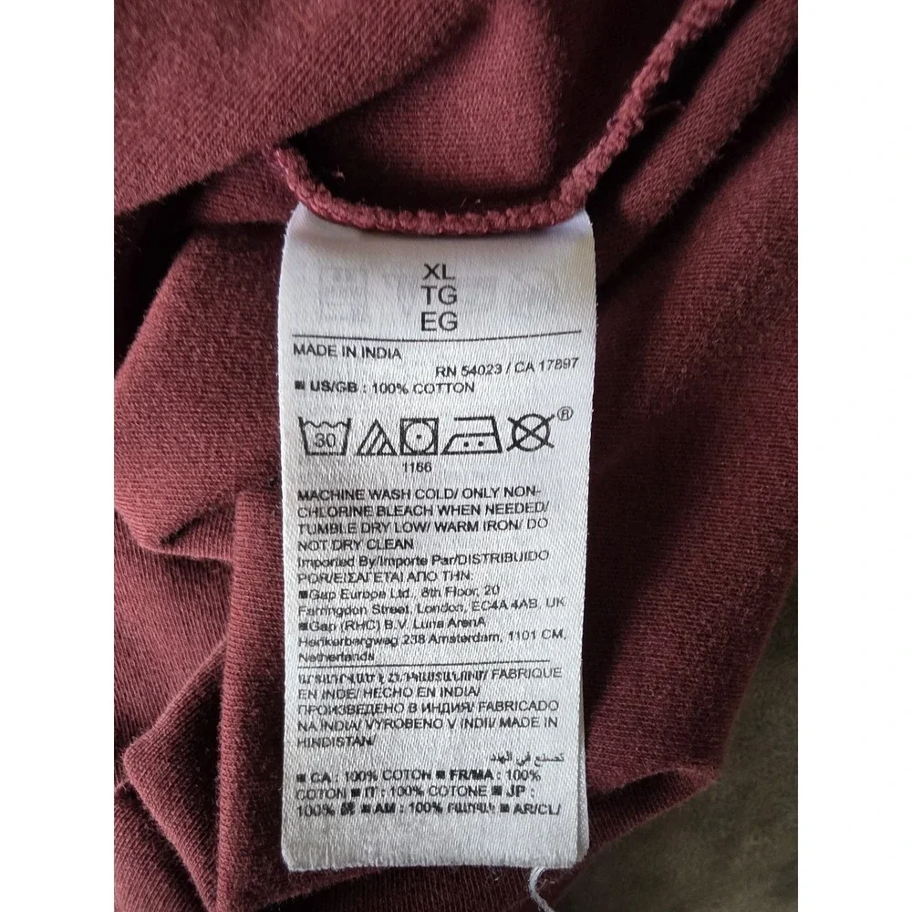 Banana Republic Polo Shirt XL Maroon Solid Short Sleeve Cotton Classic Casual